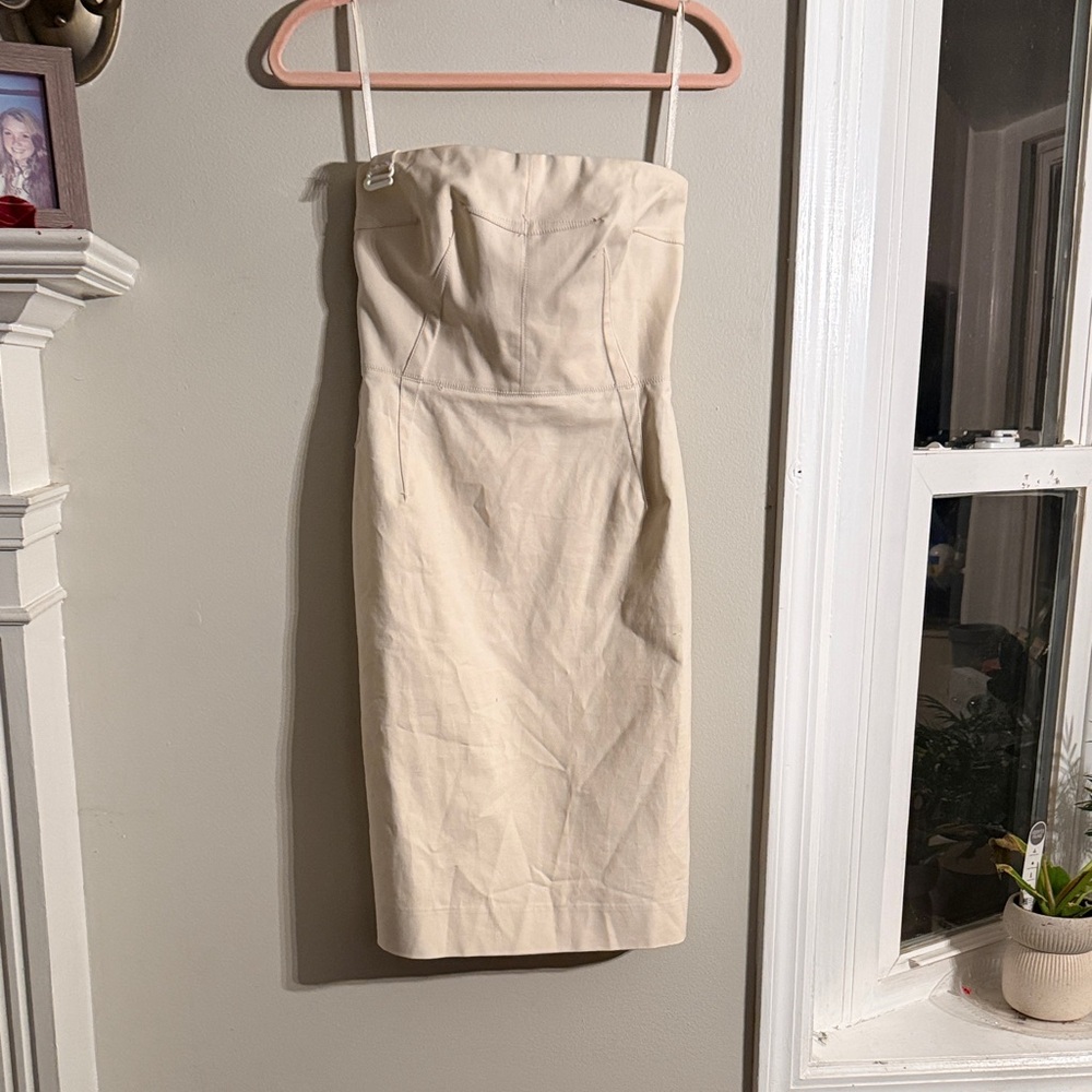 Michael Kors Cream Strapless Dress